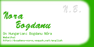 nora bogdanu business card