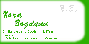 nora bogdanu business card